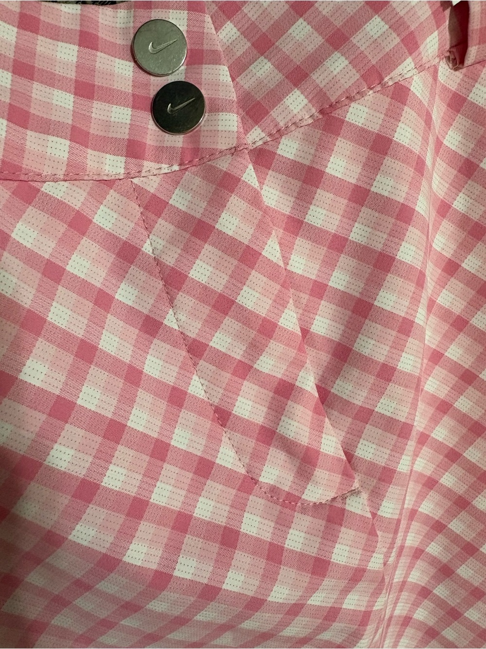 Pink Nike Golf Gingham A-Line Mini Skirt - Picture 3 of 7